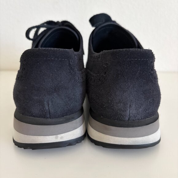 PRADA Suede Lasercut Accents Sneaker Mens 8 Black - Picture 5 of 11